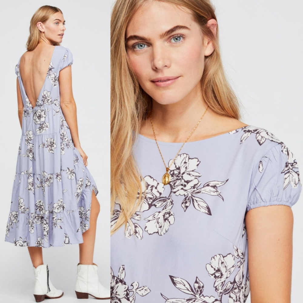 NEW Free People Rita Tiered Floral Midi Dress $128 - Picture 3 of 8